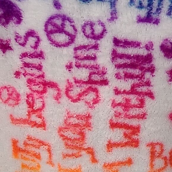 Justice Girls XS/S Plush Fleece Rainbow Peace Spa Bath & Body Velcro Towel Wrap - Picture 2 of 7